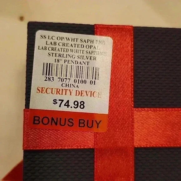 Lab created OPAL and STERLING SILVER NEAKLACE​ - Picture 3 of 3